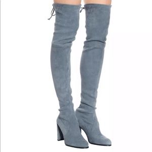 Stuart Weitzman Denim Suede Hiline OTK Knee boots